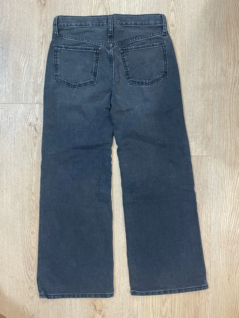 Girls Wide Leg Jeans Size 12 Faded Black